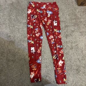 LuLaRoe Alice in Wonderland Red One Size Fits Most Leggings